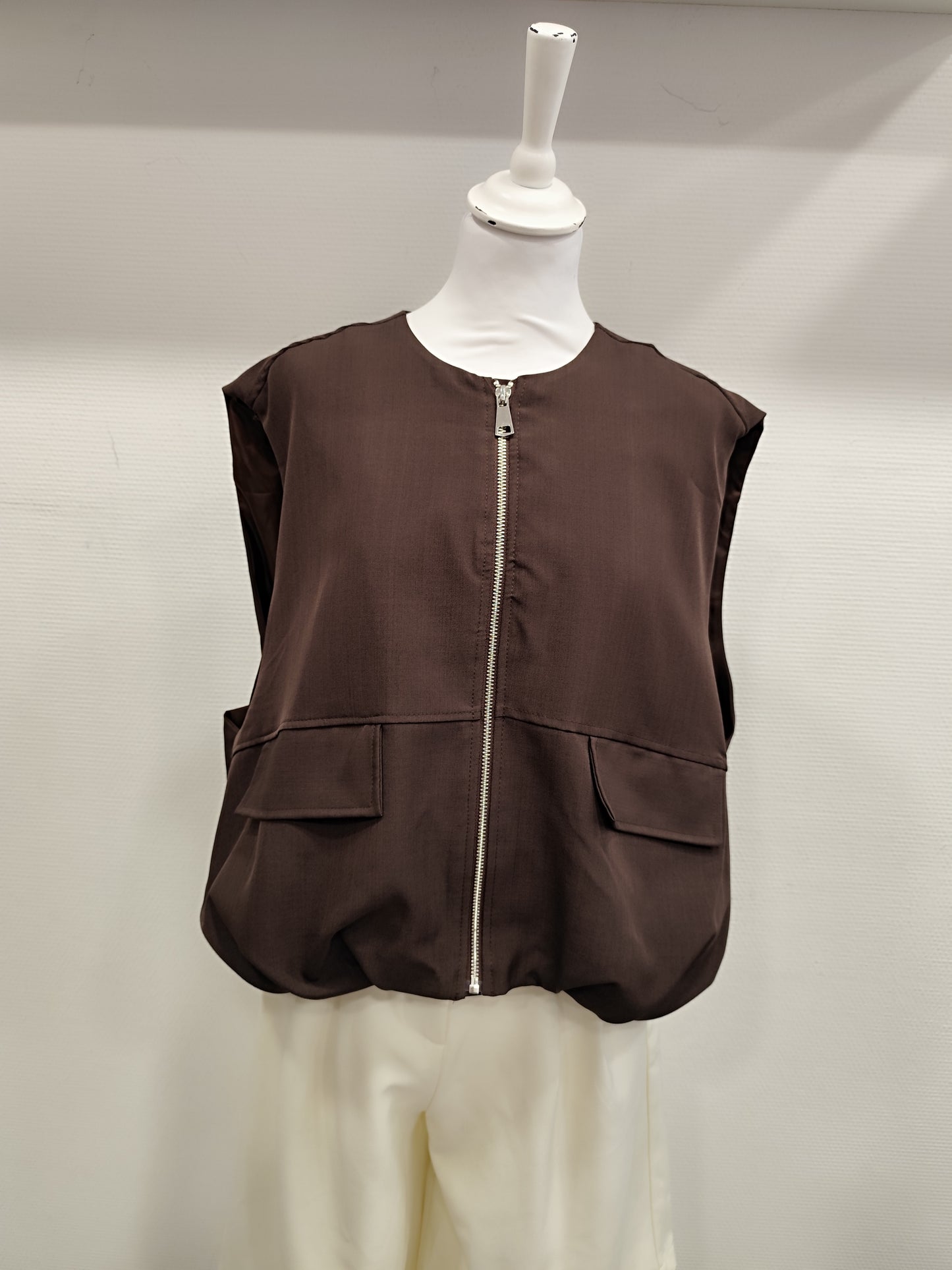 Veste sans manche choco