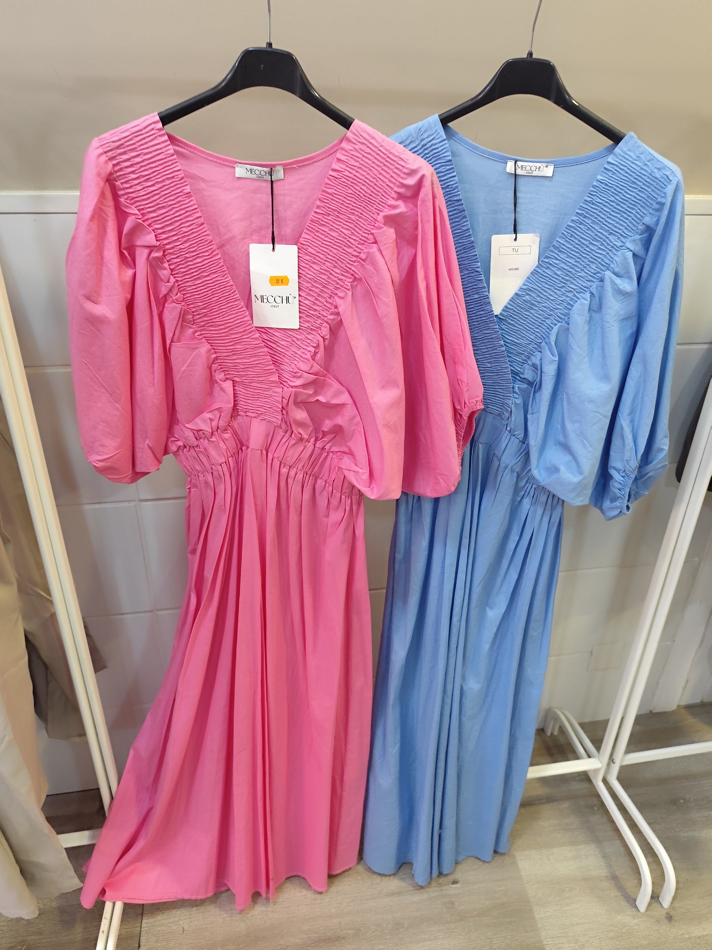 Robe rose et bleu