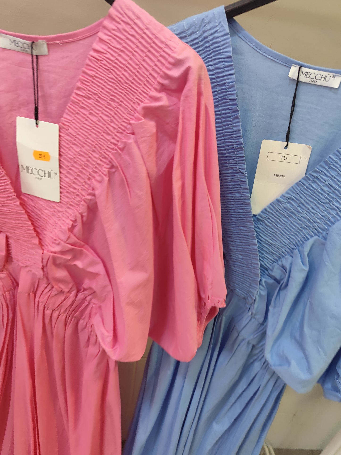 Robe rose et bleu