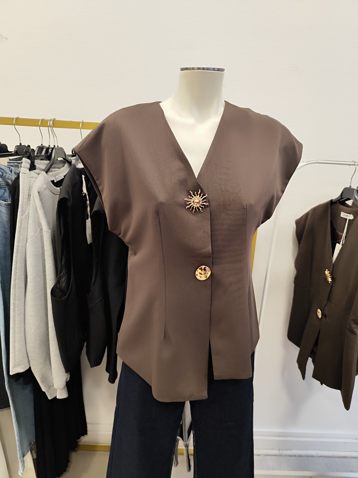 Blazer sans manche choco