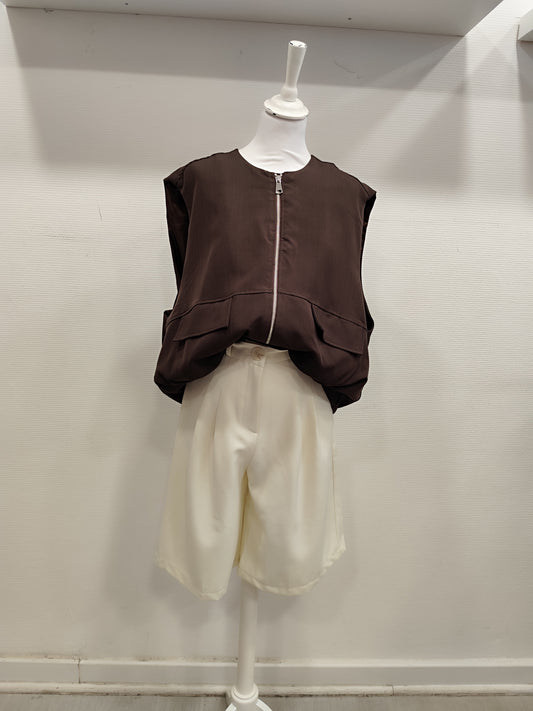 Veste sans manche choco