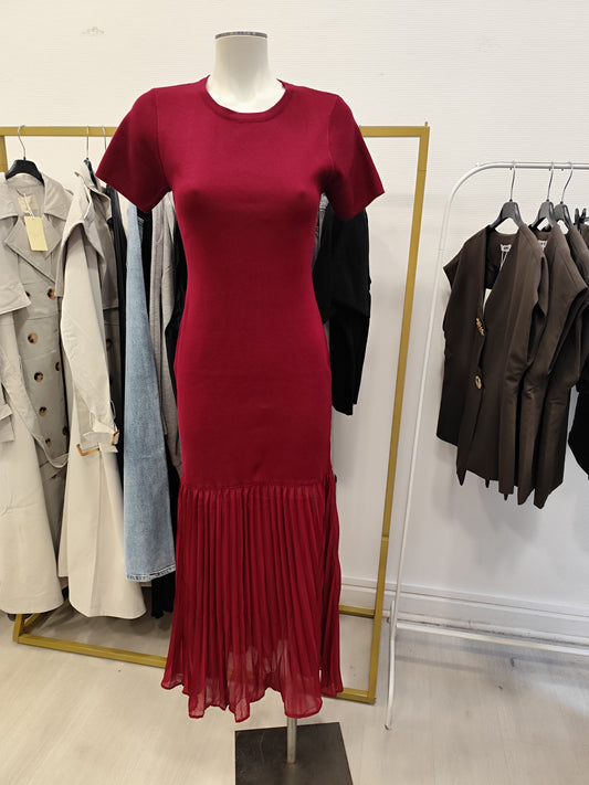 Robe manche courte bordeaux