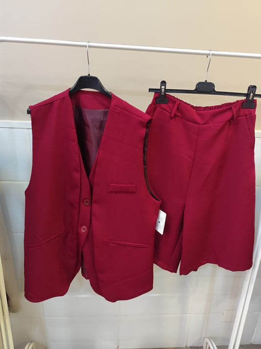 Ensemble bermuda bordeaux