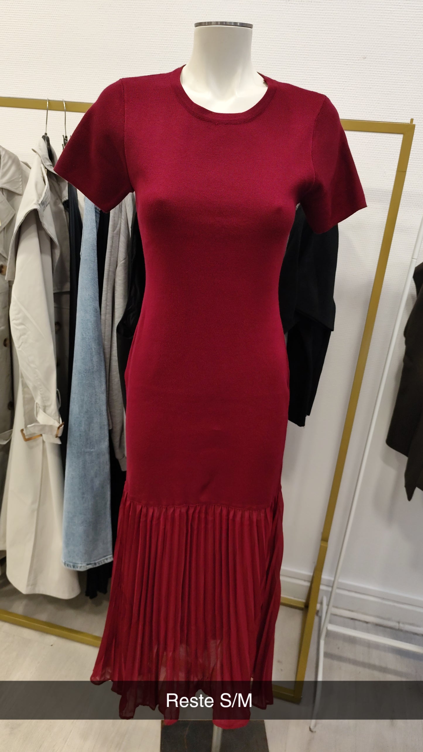 Robe manche courte bordeaux